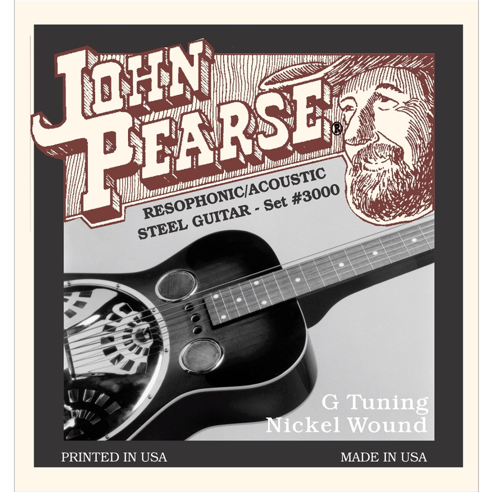 John Pearse Resophonic Guitar Strings, Pure Nickel, 18-59 "G" Tuning