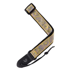 D'Addario 15UKE04 Jacquard Ukulele Straps, Paisley Yellow/Purple
