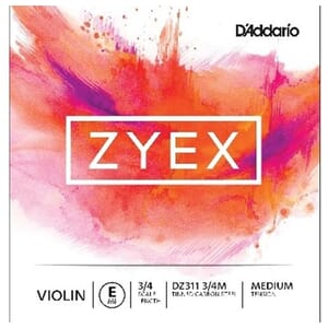 D'Addario Zyex E String 3/4 Violin