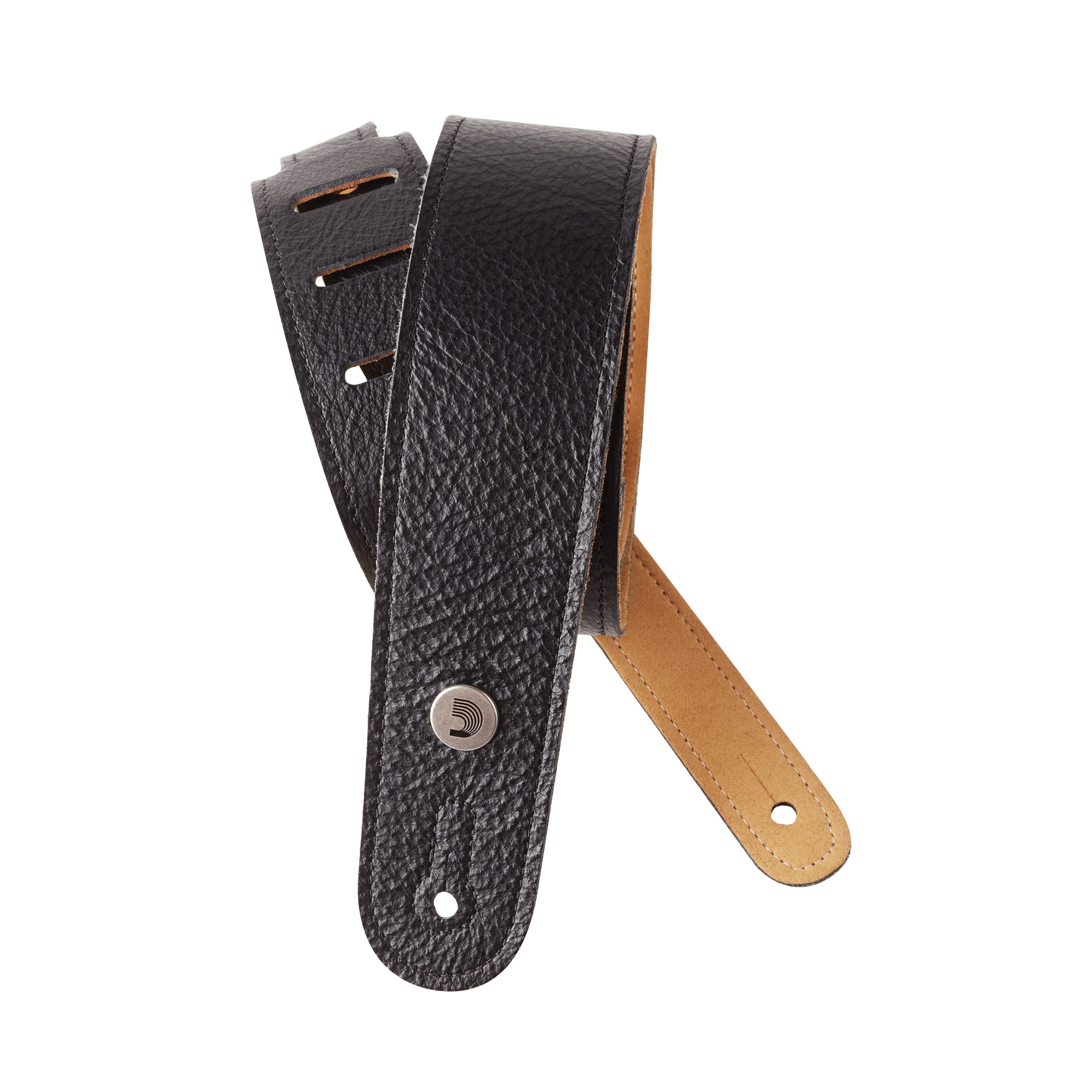 D'Addario 20GL00 Slim Garment Leather Guitar Strap, Black