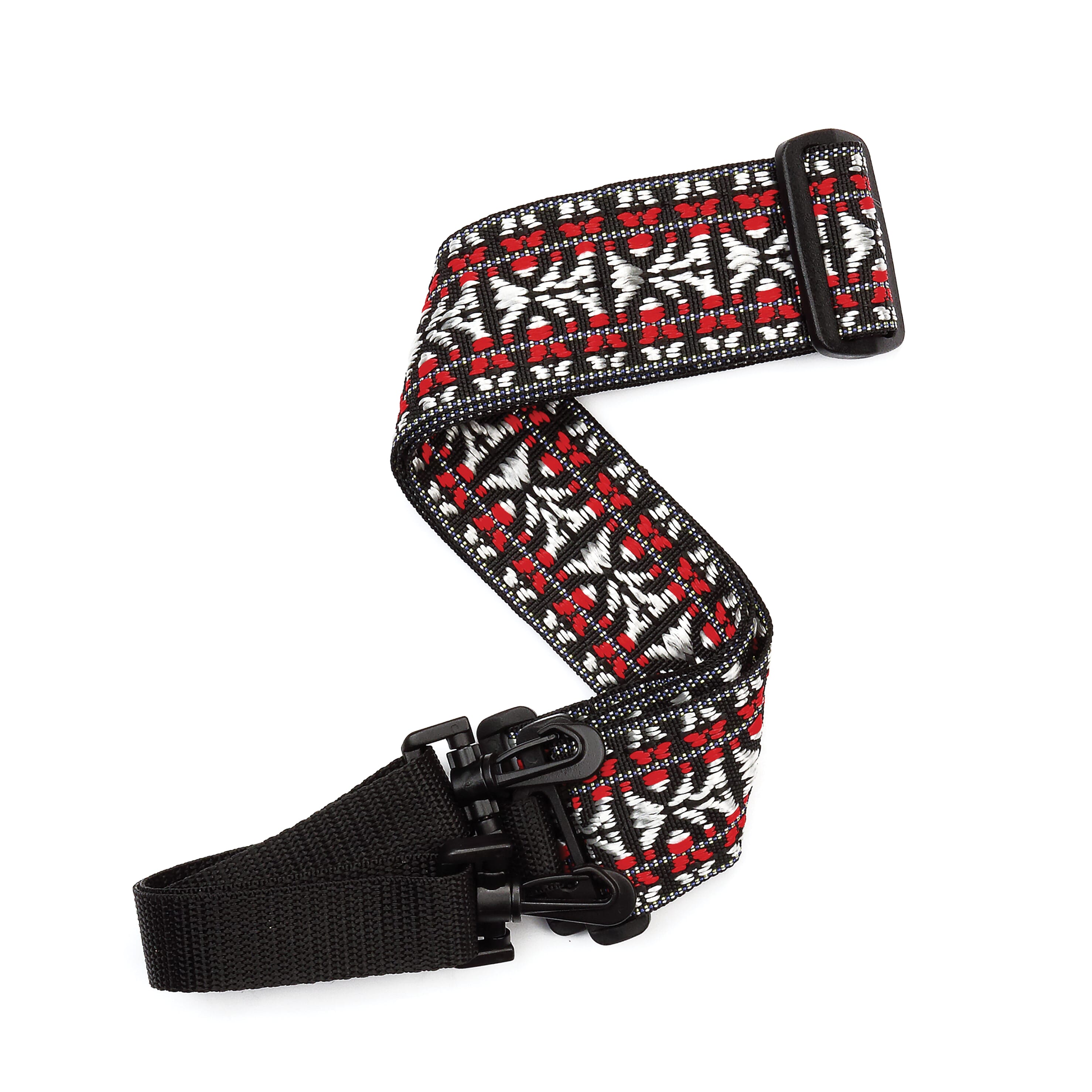 D'Addario 20N00BJ Woven Banjo Strap, Hootenanny, Red and Silver