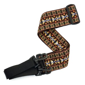 D'Addario 20N01BJ Woven Banjo Strap, Hootenanny, Yellow and Brown