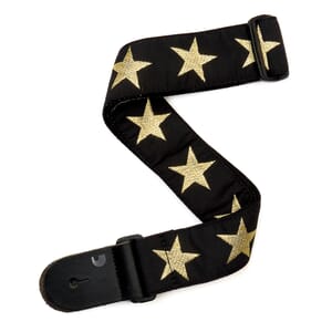 D'Addario 20T05 Woven Guitar Strap, Gold Star
