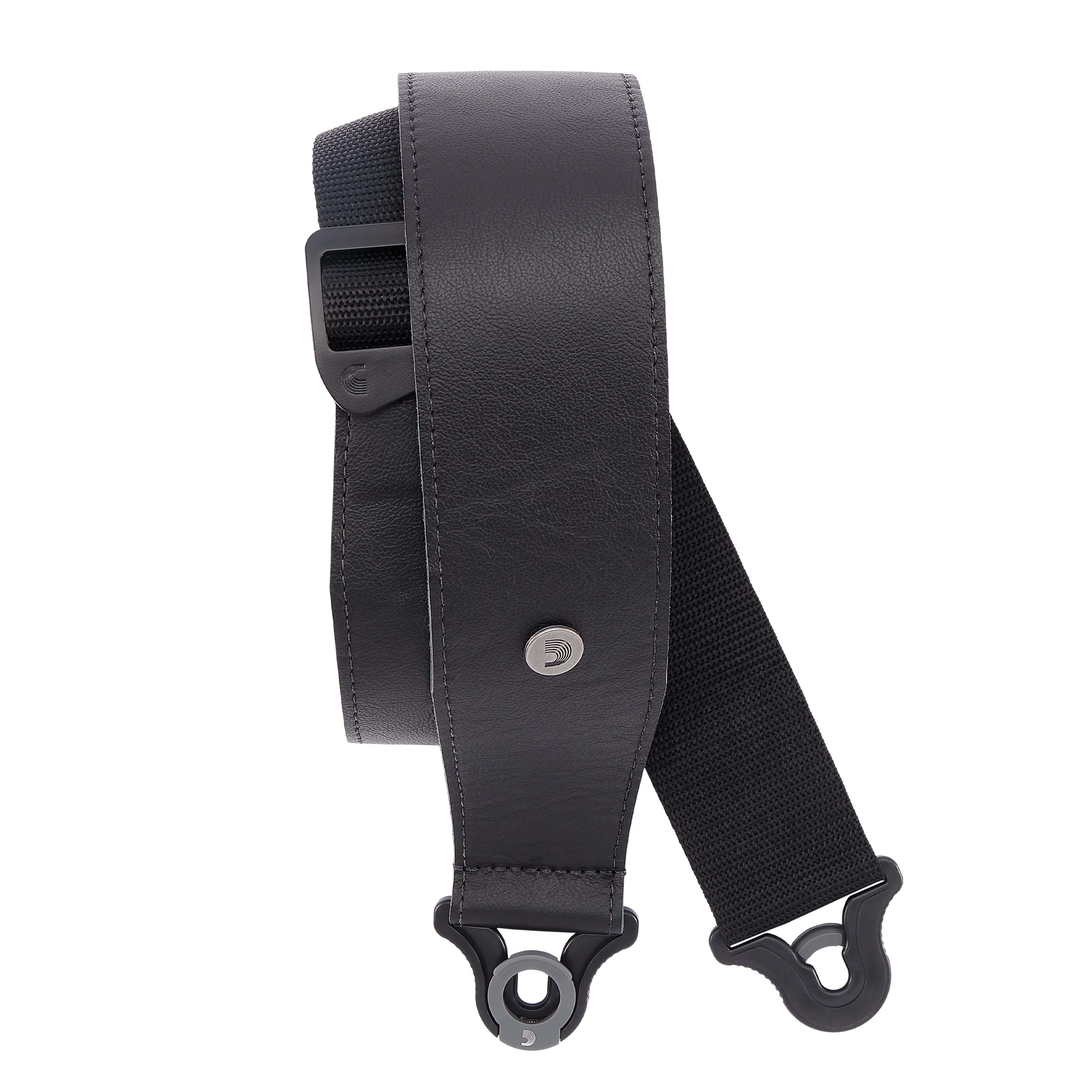 D'Addario 25BAL00 Comfort Leather Auto Lock Guitar Strap, Black