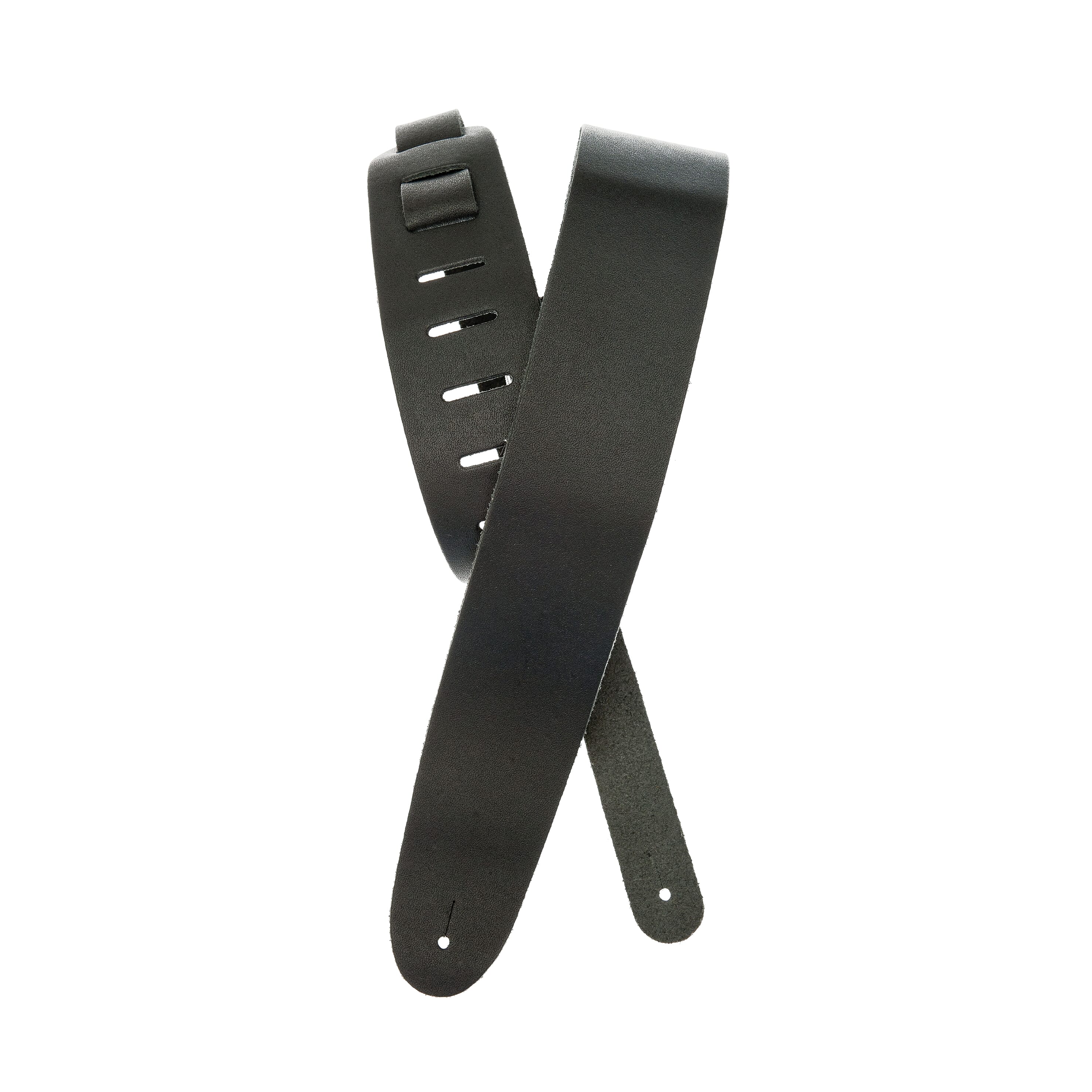 D'Addario 25BL00 Basic Classic Leather Guitar Strap, Black