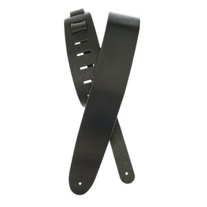 D'Addario 25BL00 Basic Classic Leather Guitar Strap, Black