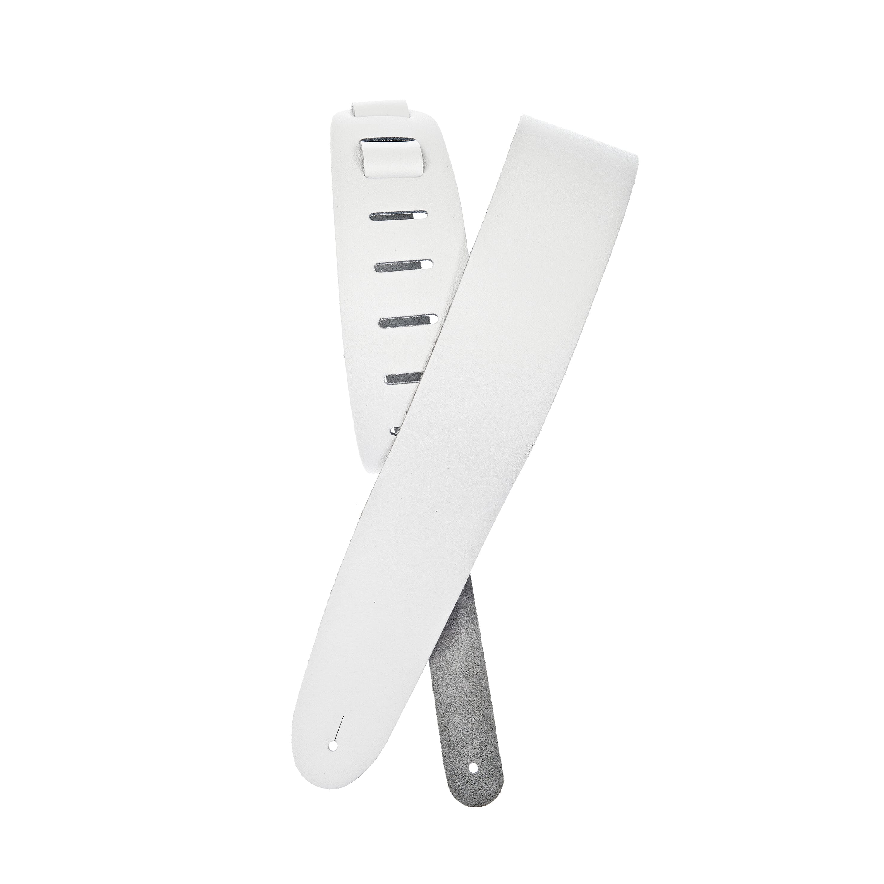D'Addario 25BL02 Basic Classic Leather Guitar Strap, White