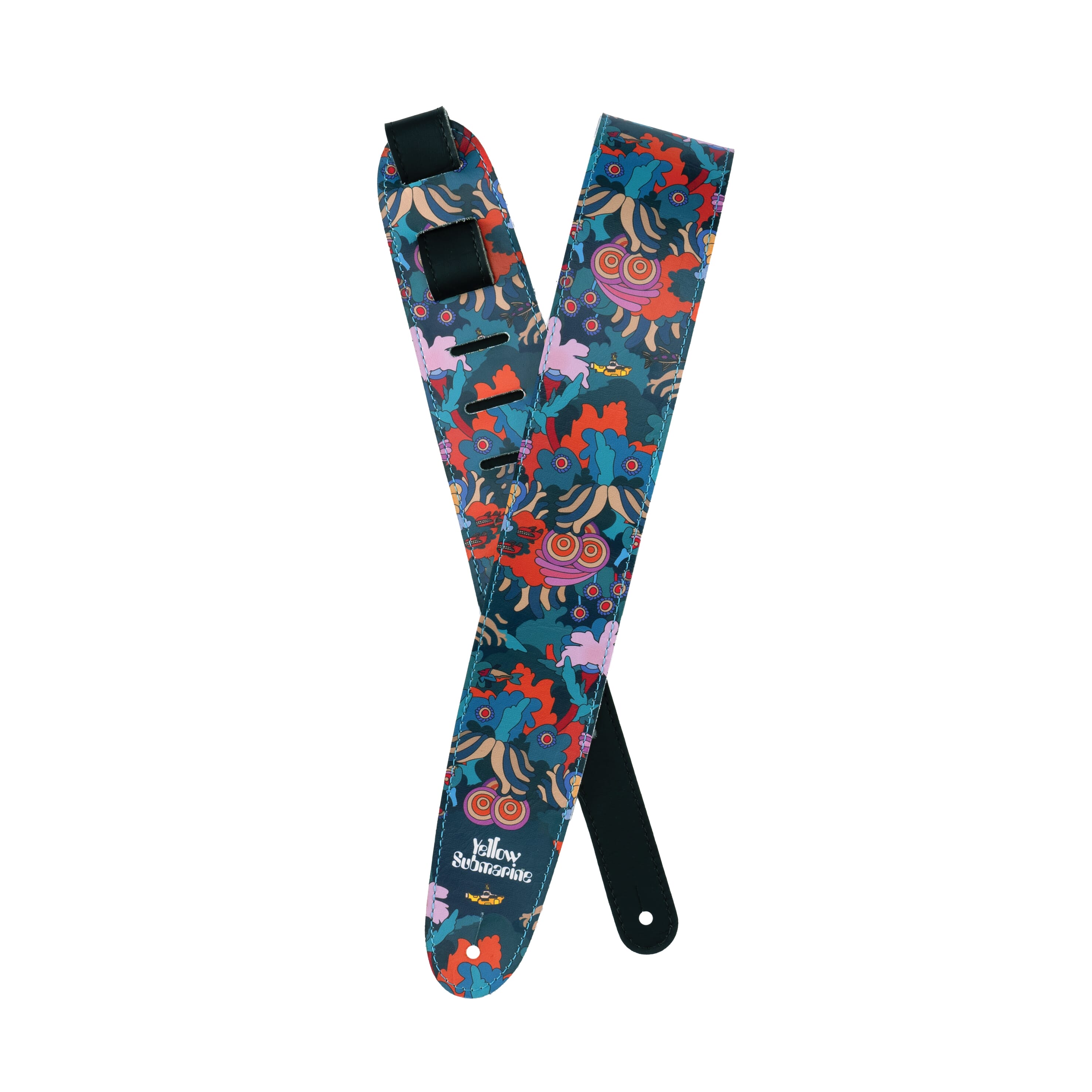 D'Addario 25BYS01 Beatles Yellow Submarine 55th Anniversary Vinyl Guitar Strap, Under The Sea