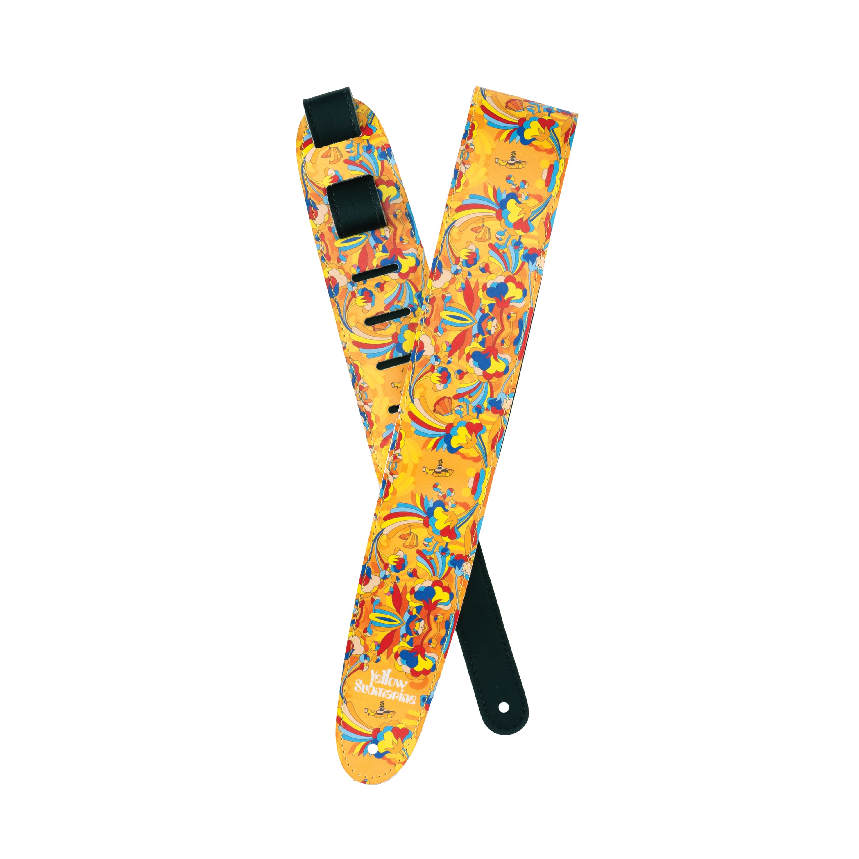 D'Addario 25BYS02 Beatles Yellow Submarine 55th Anniversary Vinyl Guitar Strap, Primrose Prairie