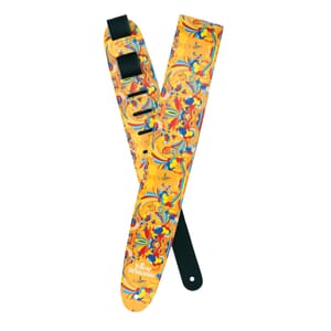 D'Addario 25BYS02 Beatles Yellow Submarine 55th Anniversary Vinyl Guitar Strap, Primrose Prairie
