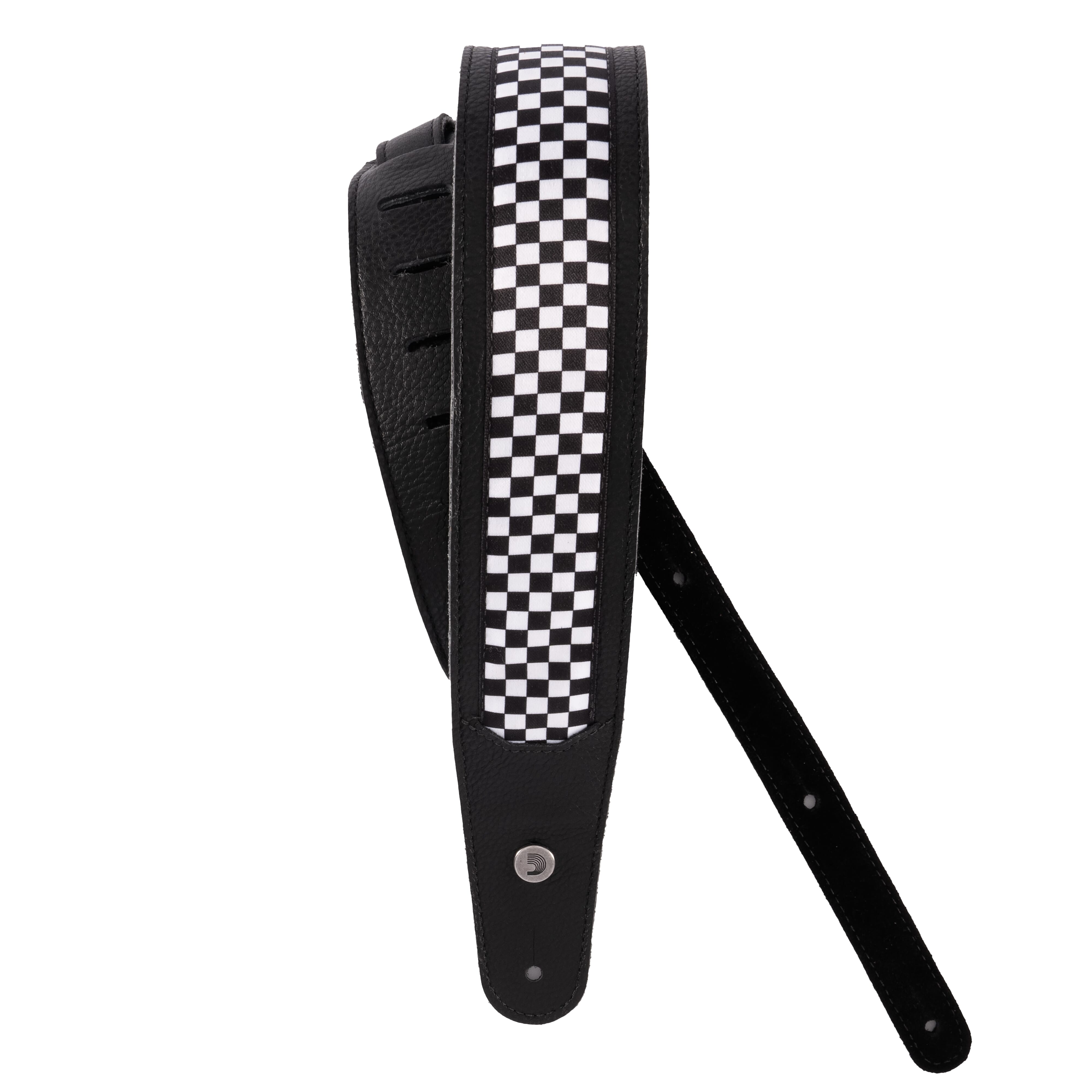 D'Addario 25HY01-DX Hybrid Leather Guitar Strap, Checkered