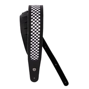 D'Addario 25HY01-DX Hybrid Leather Guitar Strap, Checkered