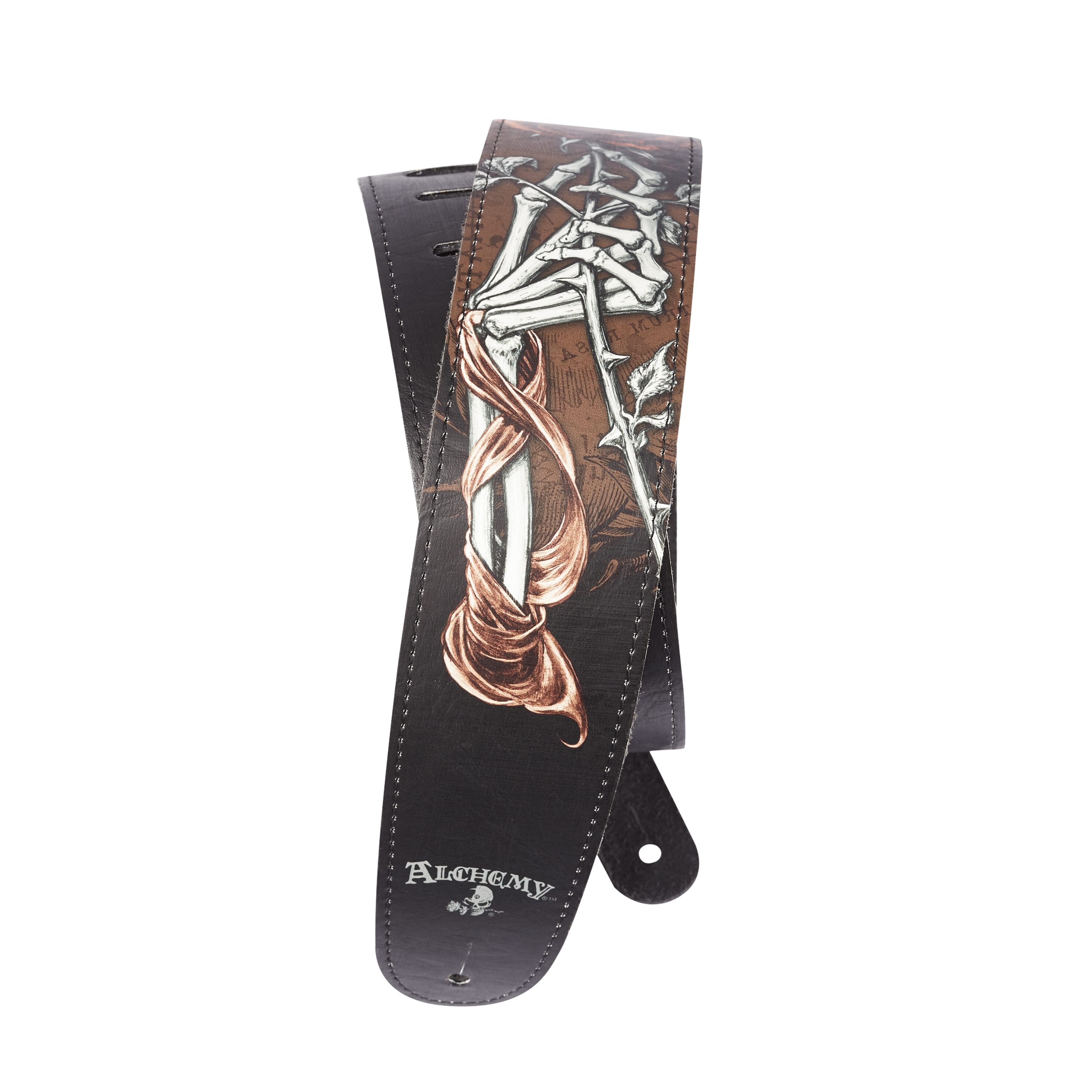 D'Addario 25LAL05 Alchemy Leather Guitar Strap, Cryptorosa