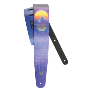 D'Addario 25RUN80 Outrun Printed Leather Guitar Strap, Sunset