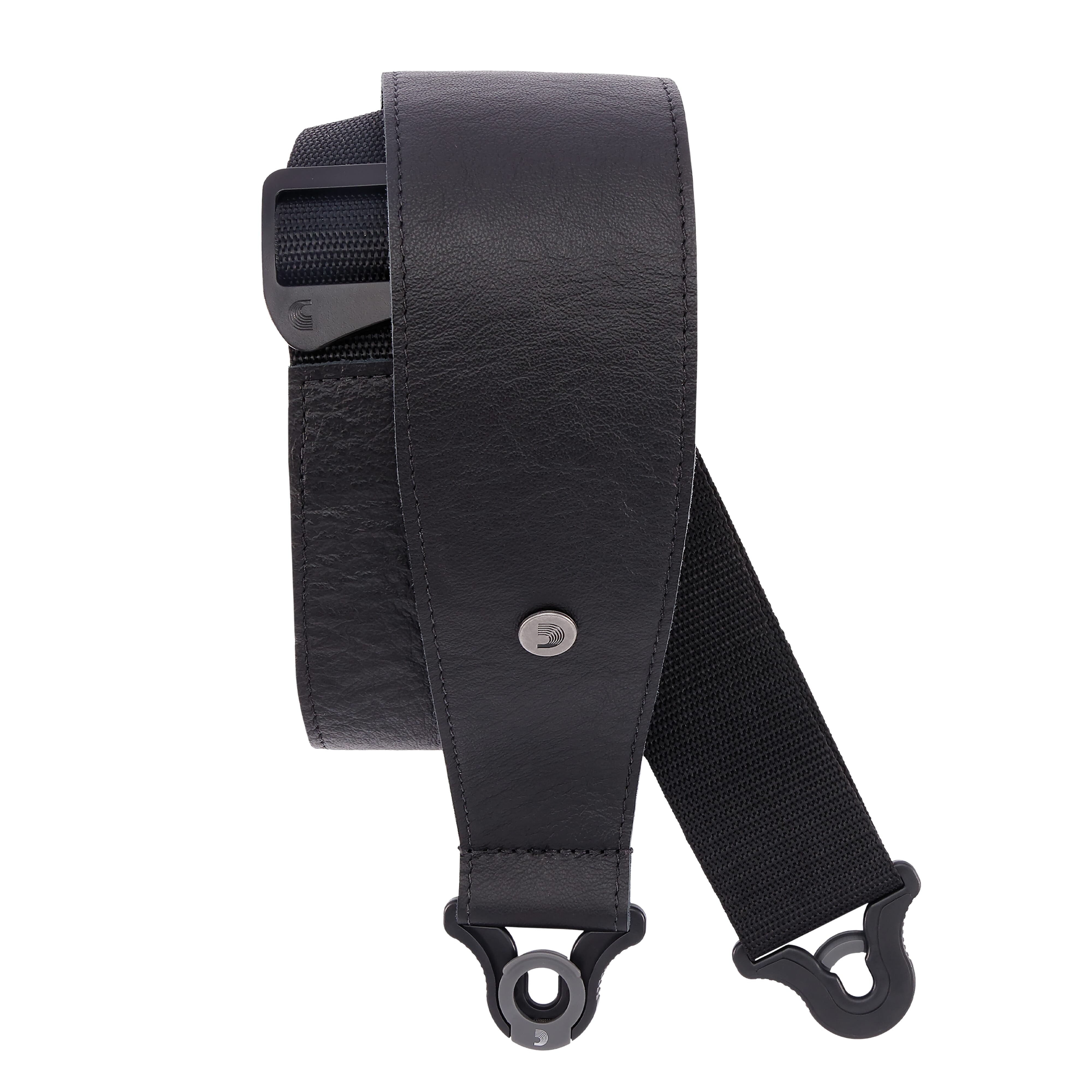 D'Addario 30BAL00 Comfort Leather Auto Lock Guitar Strap, Black