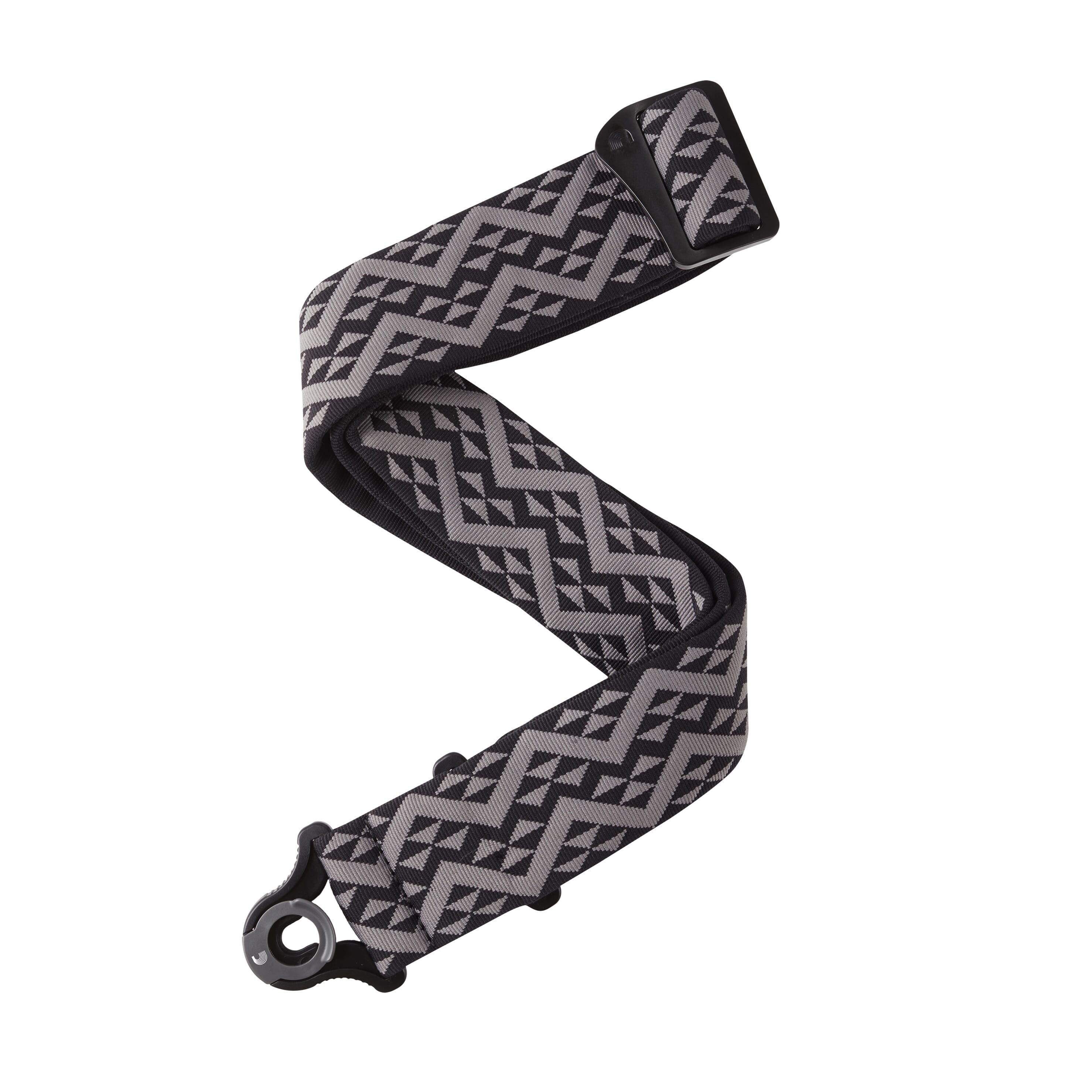 D'Addario 50BAL03 Auto Lock Guitar Strap, Black Padded Geometric