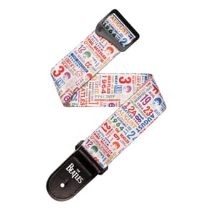 D'Addario 50BTL14 Beatles 1964 US Tour Ticket Stubs Guitar Strap, Multi Color