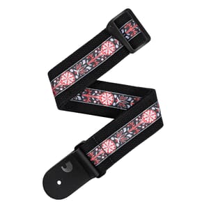D'Addario 50CT00-DX Deluxe Cotton Guitar Strap, Black