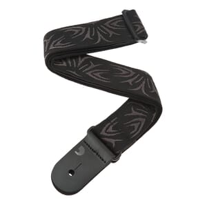 D'Addario 50F078 Woven Guitar Strap, Black/Grey Tattoo