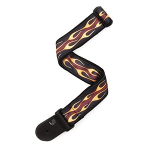 D'Addario 50F09 Hot Rod Flame Guitar Strap, Red