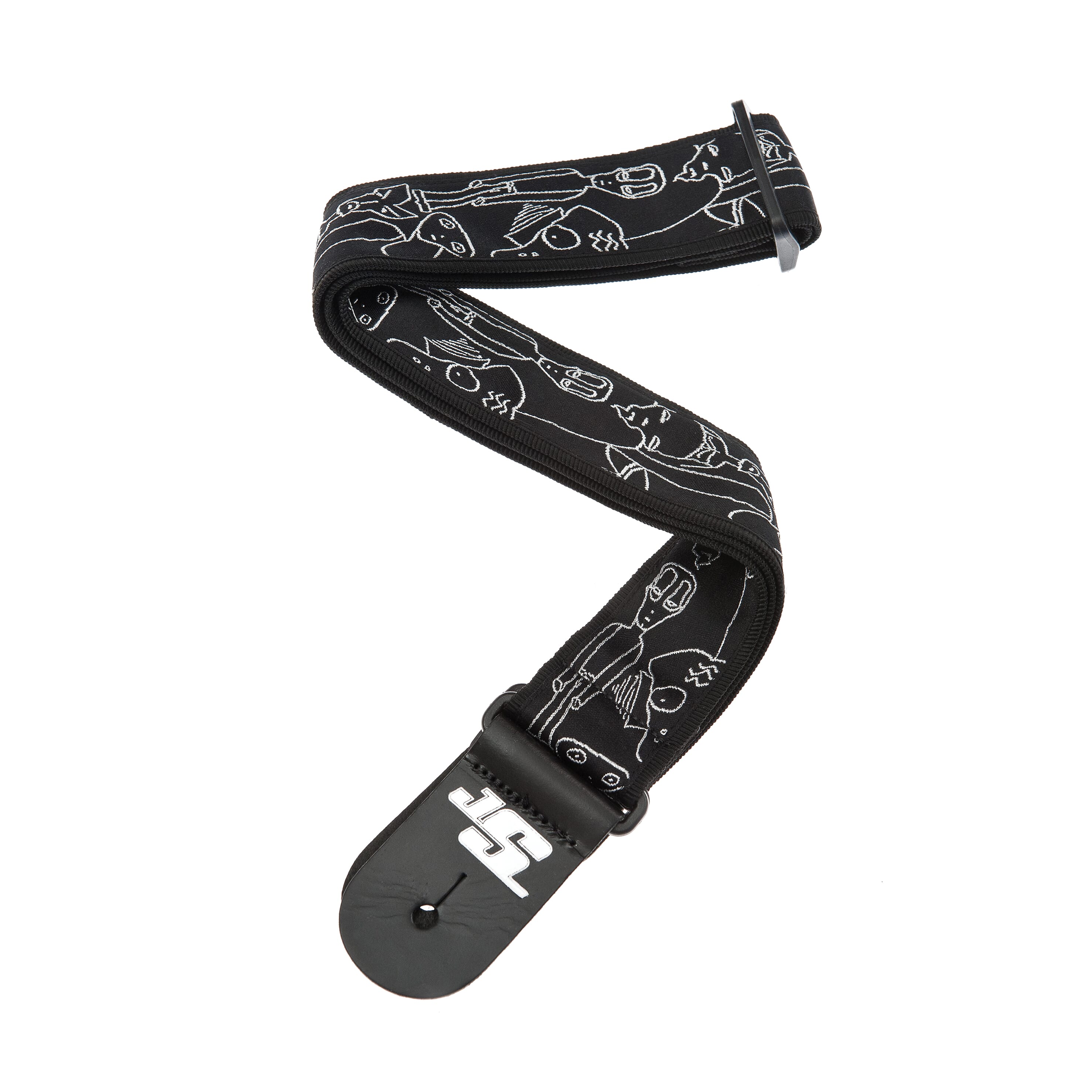 D'Addario 50JS05 Joe Satriani Guitar Strap, Silver Sketches