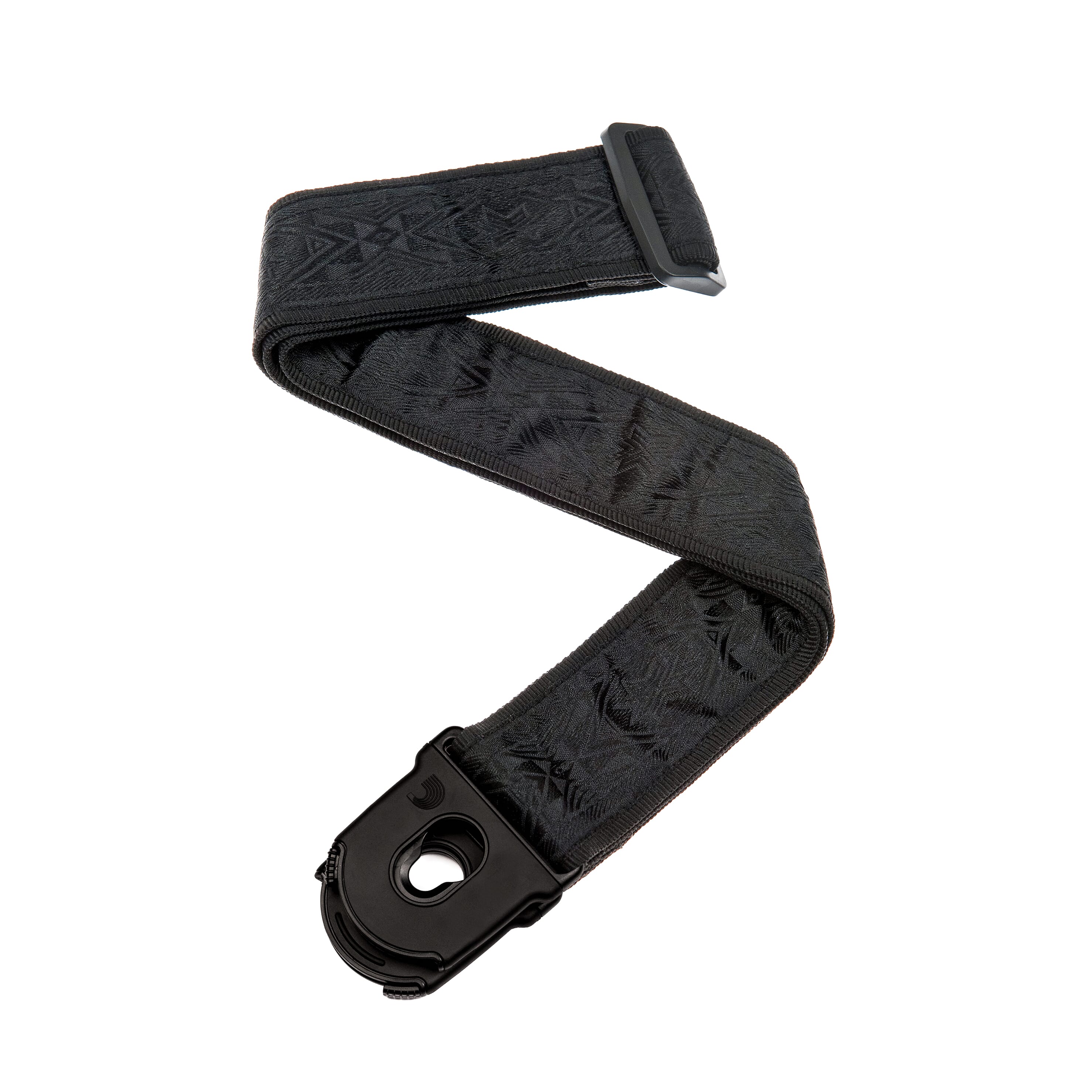 D'Addario 50PLB01 Planet Lock Guitar Strap, Black Satin