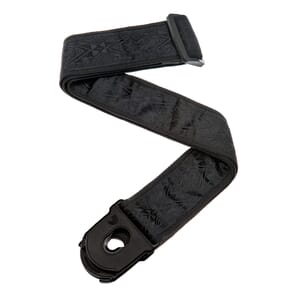 D'Addario 50PLB01 Planet Lock Guitar Strap, Black Satin