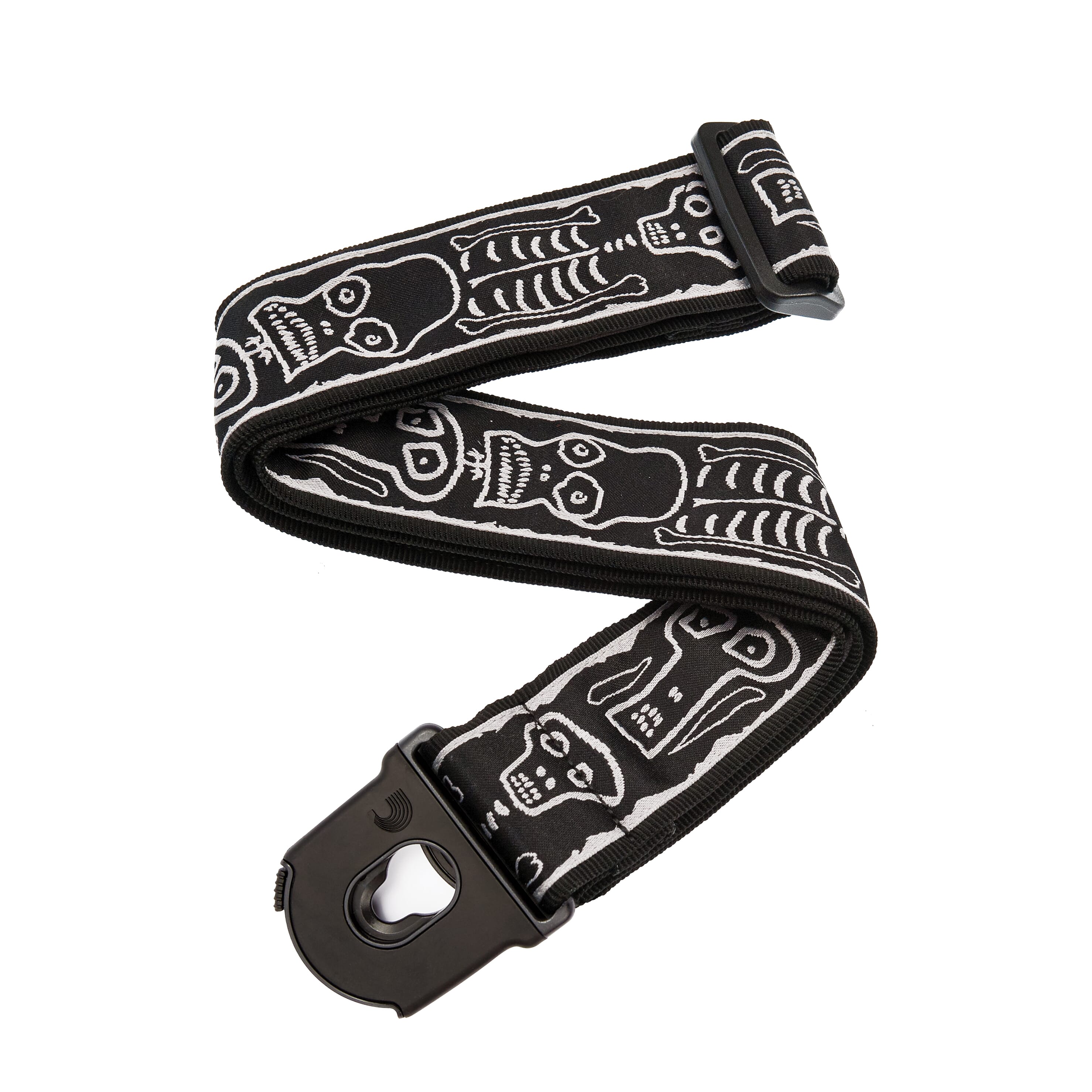 D'Addario 50PLJS01 Joe Satriani Planet Lock Guitar Strap, Skull N Bones