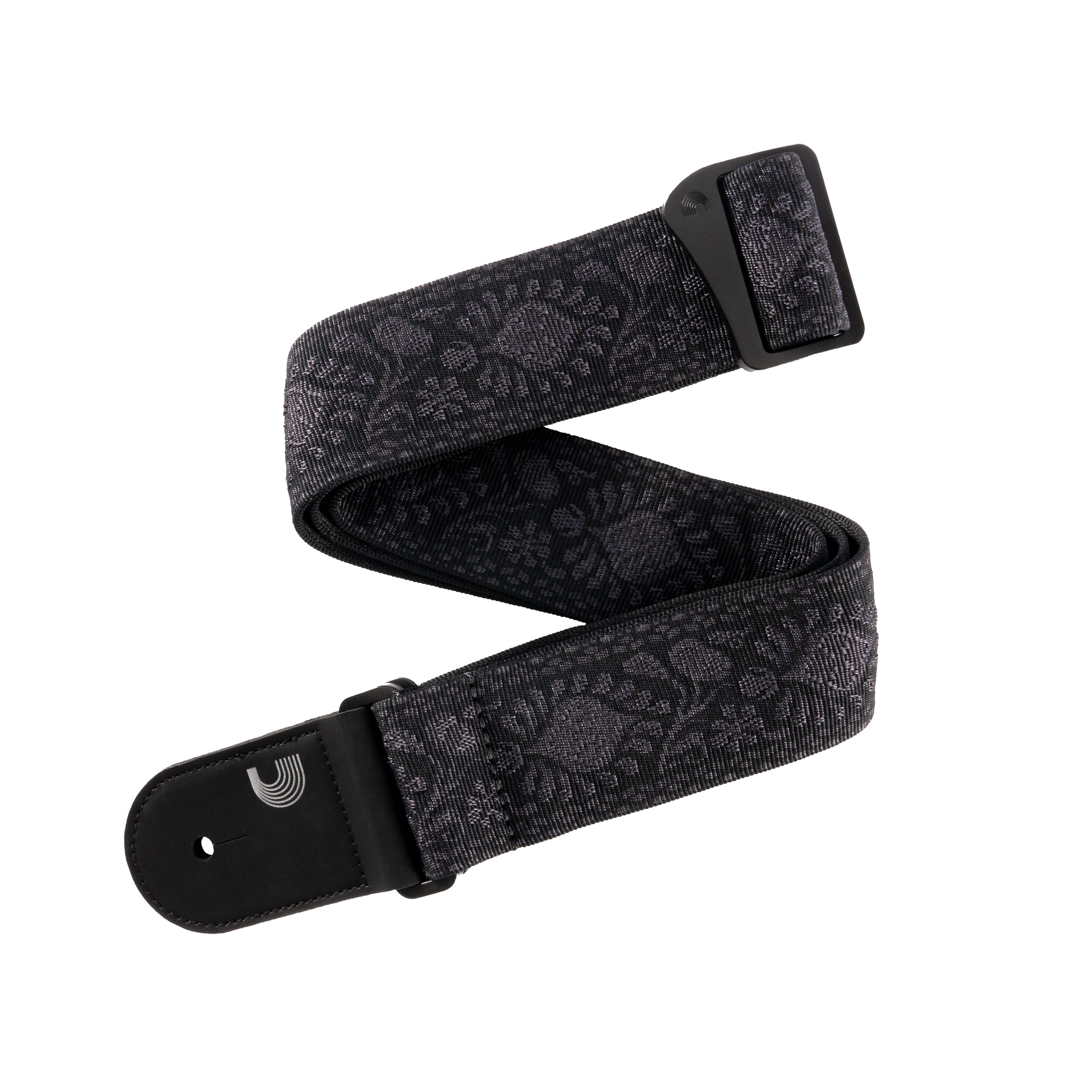 D'Addario 50TB01 Woven Guitar Strap, Monterey Black Tubular