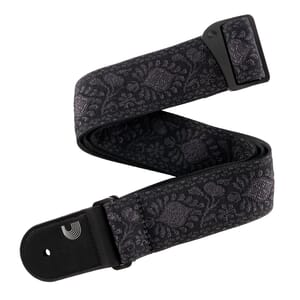 D'Addario 50TB01 Woven Guitar Strap, Monterey Black Tubular