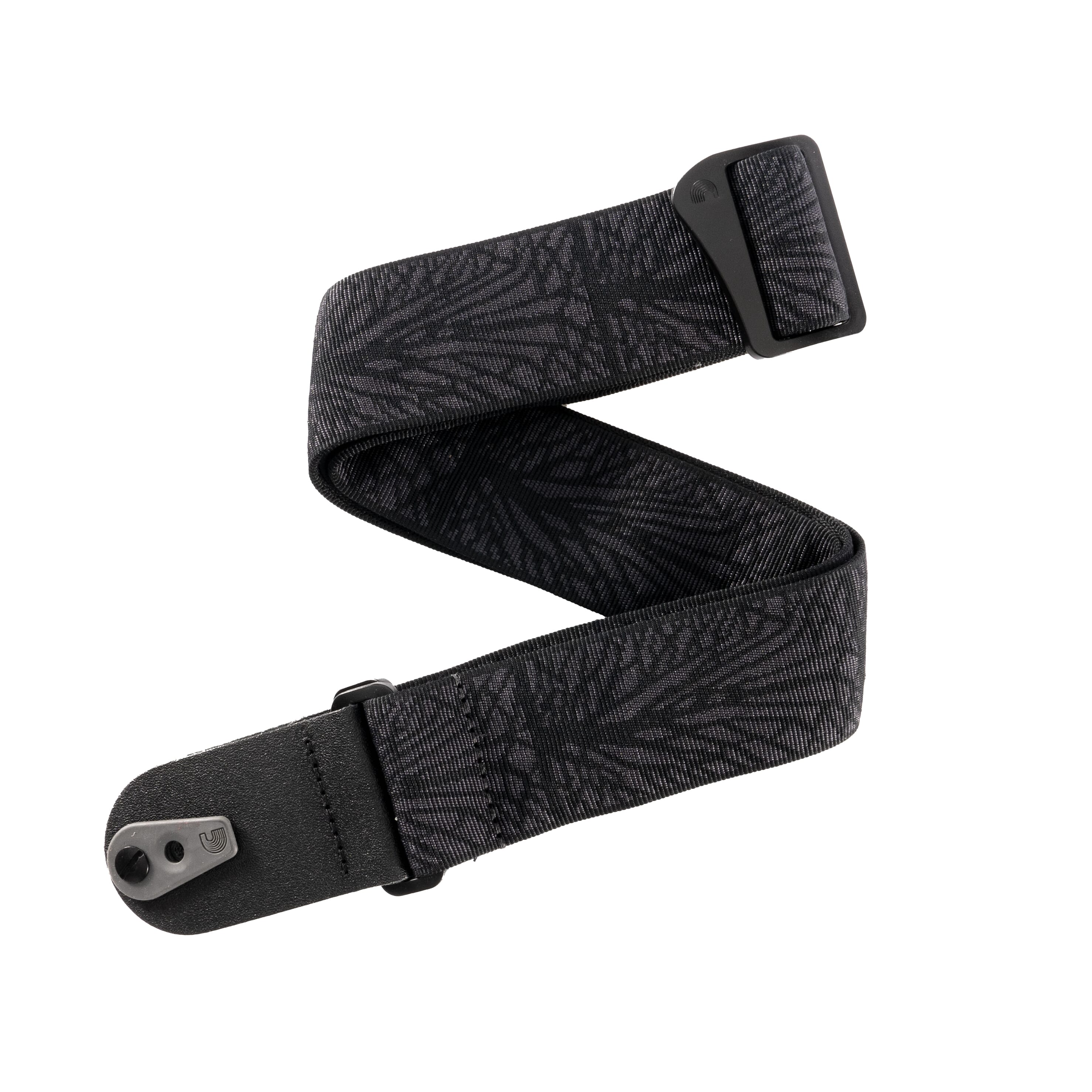 D'Addario 50TB02-RL Pad Lock Woven Guitar Strap, Lightning Black Tubular