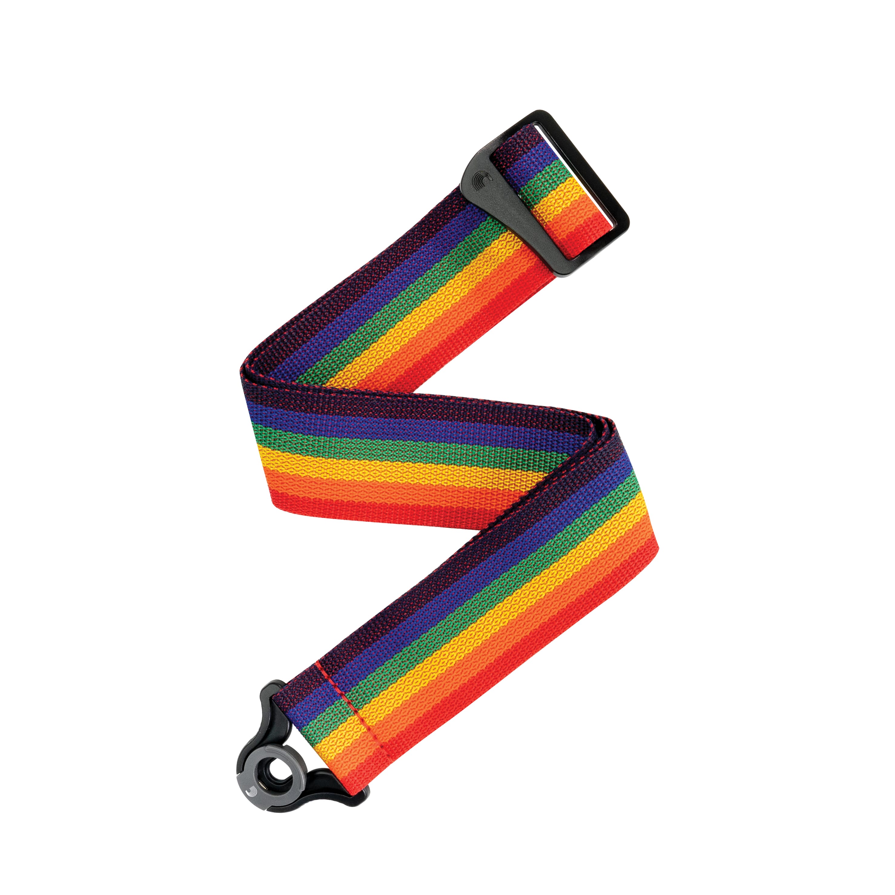 D'Addario PWSAL411 Auto Lock Polypro Guitar Strap, Rainbow