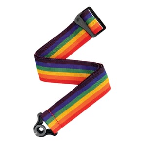 D'Addario PWSAL411 Auto Lock Polypro Guitar Strap, Rainbow