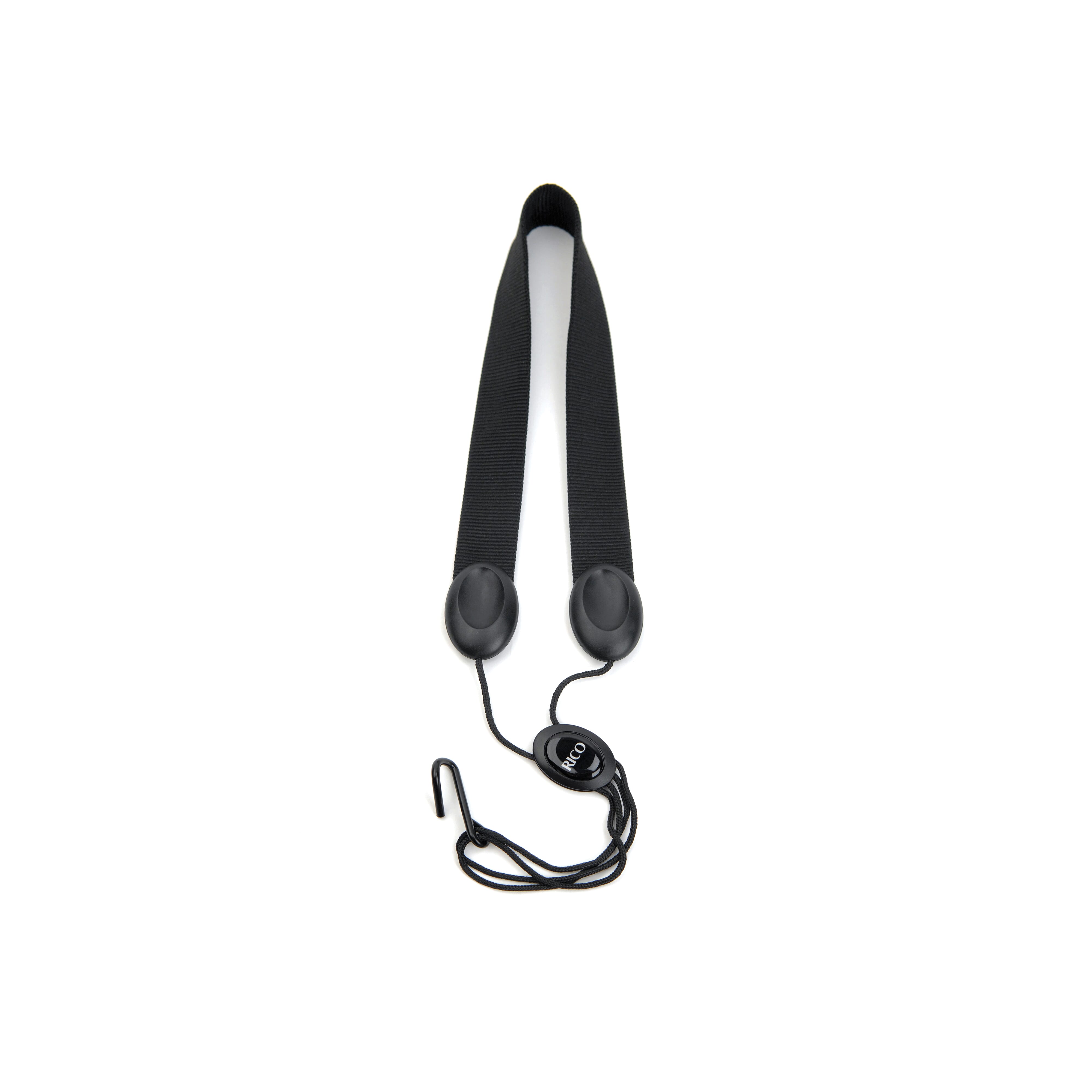 Rico SJA11 Saxophone Strap, Soprano/Alto, Black Nylon