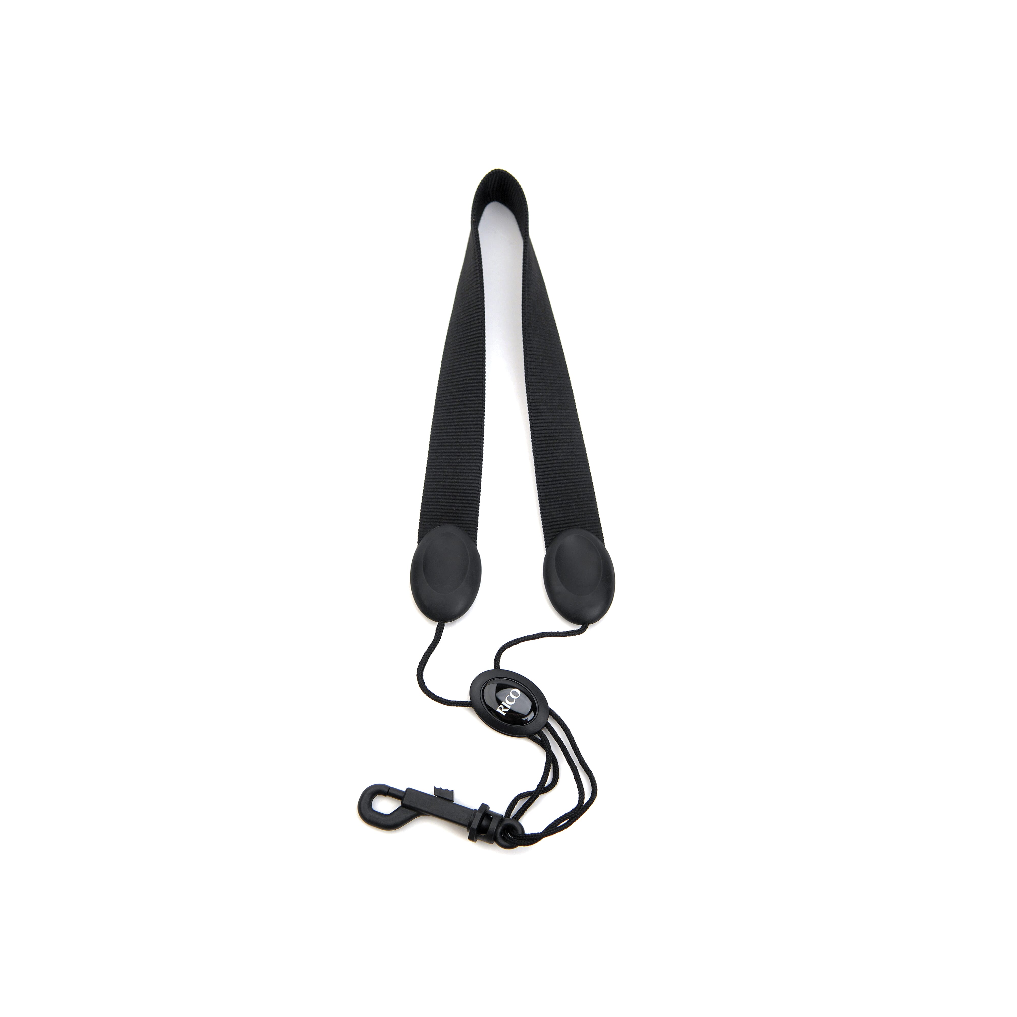 Rico SJA13 Saxophone Strap, Soprano/Alto, Black Nylon, Snap Hook
