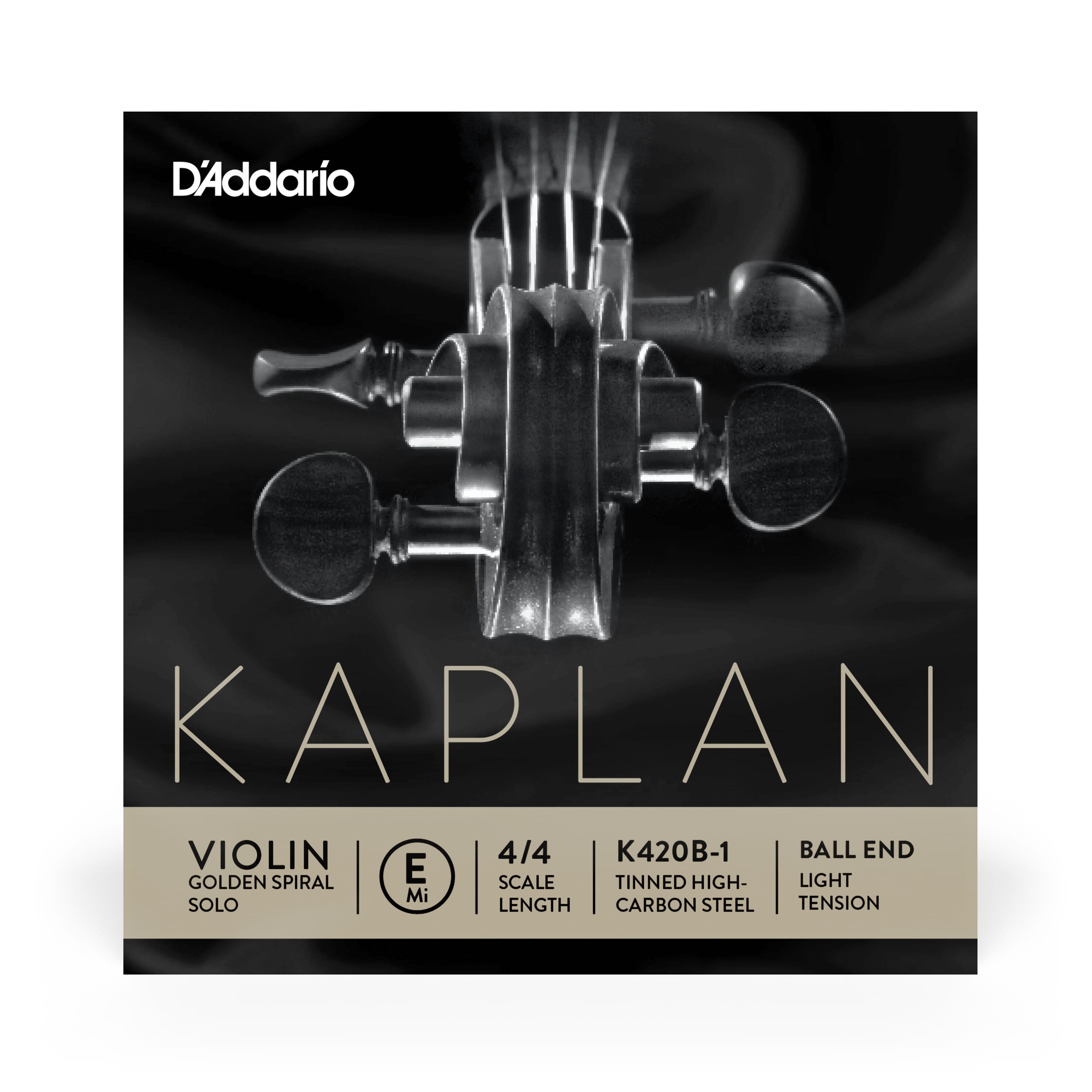 Kaplan K420B-1 Golden Spiral Solo Violin Single E String, 4/4 Scale, Light Tension