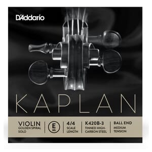 Kaplan K420B-3 Golden Spiral Solo Violin Single E String, 4/4 Scale, Medium Tension