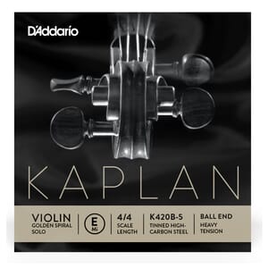 Kaplan K420B-5 Golden Spiral Solo Violin Single E String, 4/4 Scale, Heavy Tension