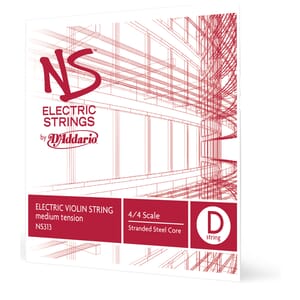 D'Addario NS313 NS Electric Violin Single D String, 4/4 Scale, Medium Tension