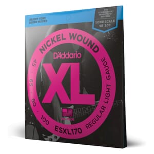 D'Addario ESXL170 Nickel Wound Bass Guitar Strings, Light, 45-100, Double Ball End, Long Scale