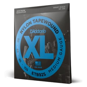 D'Addario ETB92S Tapewound Bass Guitar Strings, Medium, 50-105, Short Scale