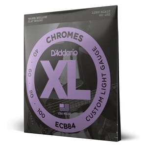 D'Addario ECB84 Chromes Bass Guitar Strings, Custom Light, 40-100, Long Scale