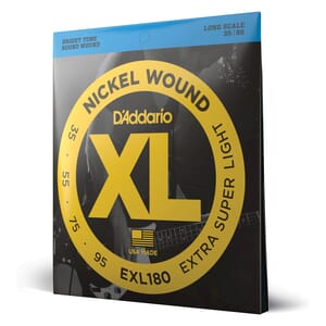 D'Addario EXL180 Nickel Wound Bass Guitar Strings, Extra Super Light, 35-95, Long Scale