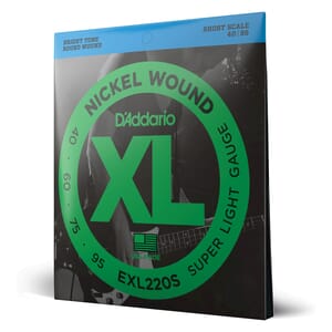 D'Addario EXL220S Nickel Wound Bass Guitar Strings, Super Light, 40-95, Short Scale