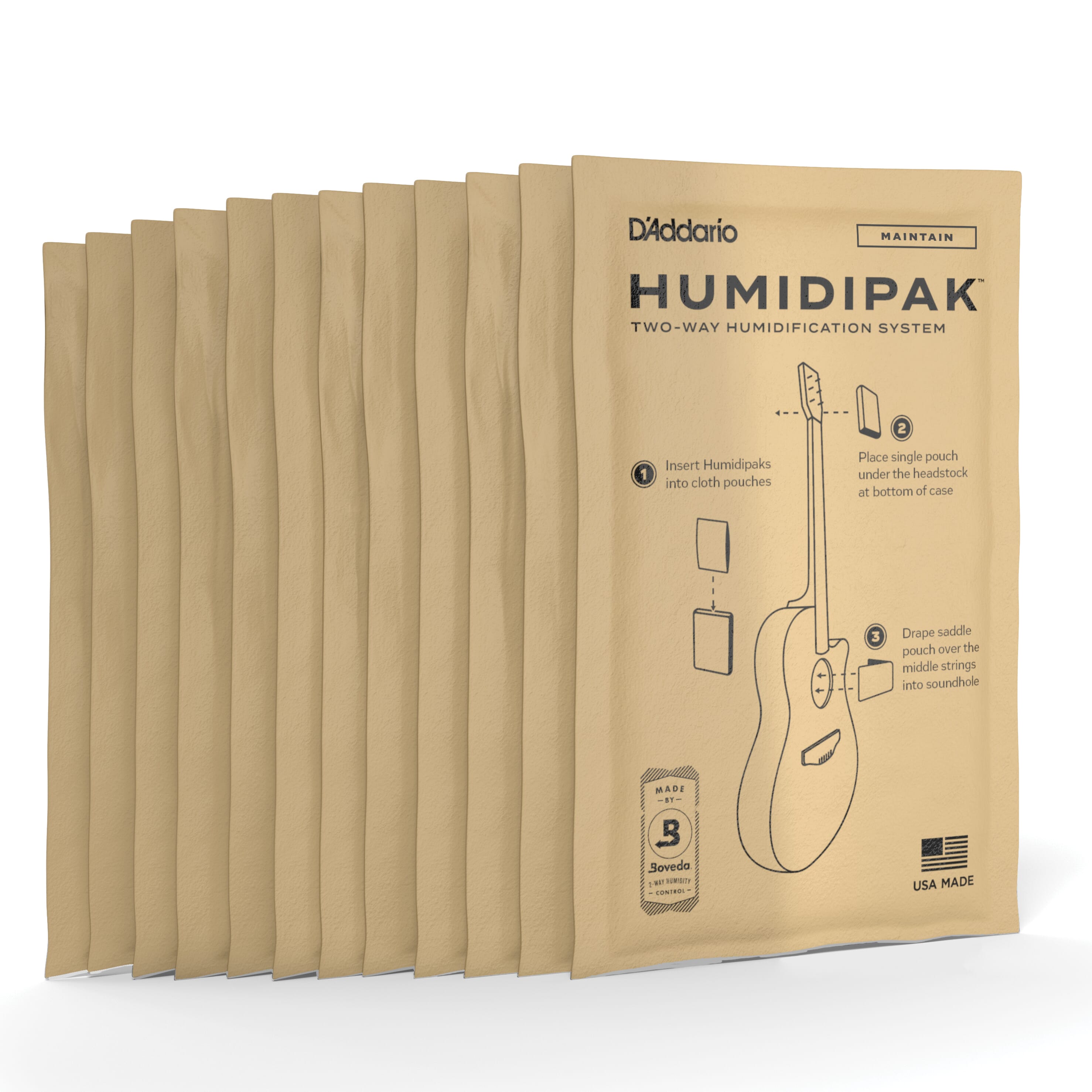 D'Addario PW-HPRP-12 Humidipak Maintain, Replacement 12-Pack