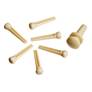 D'Addario PWPS11 Injected Molded Bridge Pins with End Pin, Set of 7, Ivory
