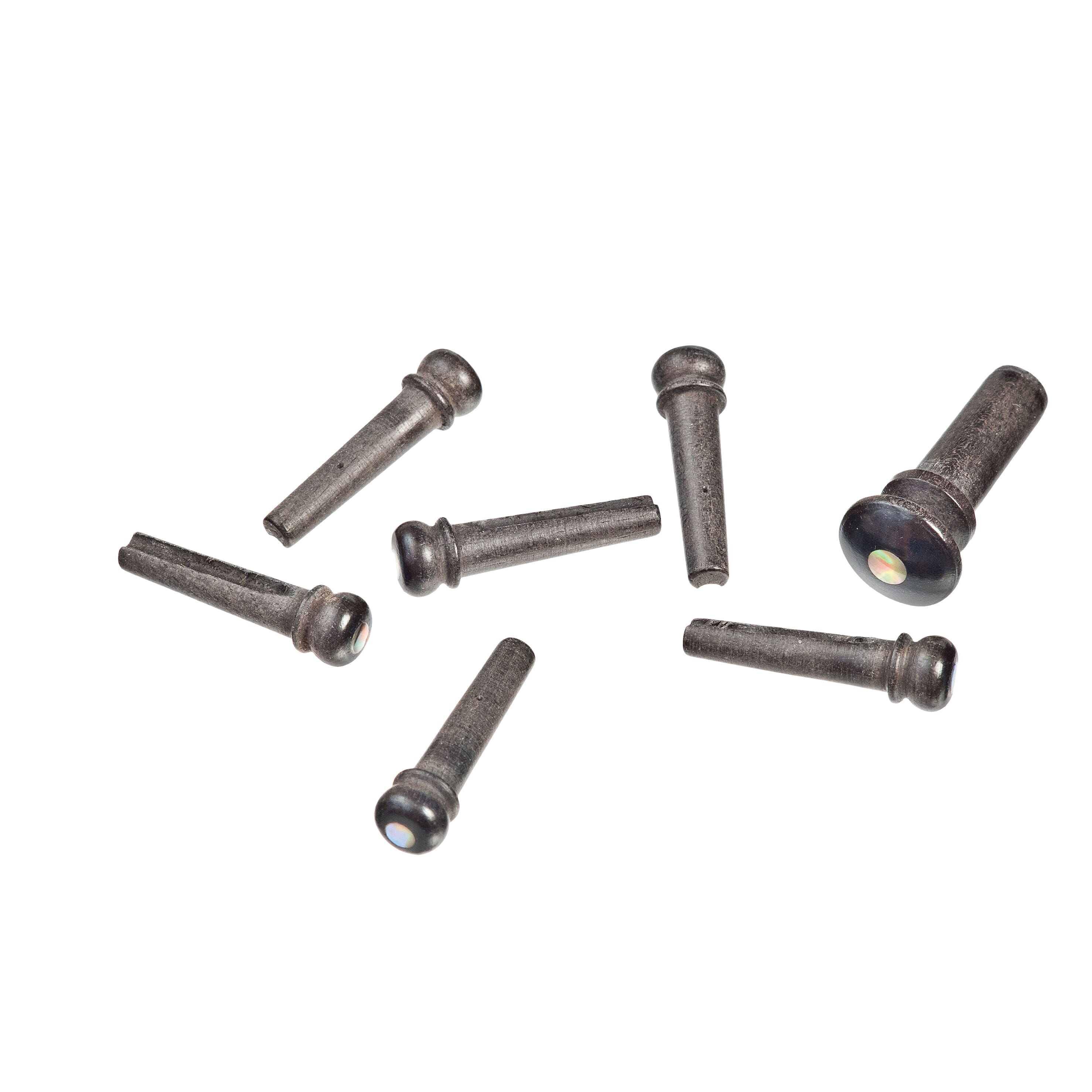 D'Addario PWPS2 Ebony Bridge Pins with End Pin Set, Abalone Inlay