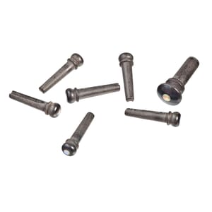 D'Addario PWPS2 Ebony Bridge Pins with End Pin Set, Abalone Inlay