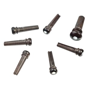 D'Addario PWPS3 Ebony Bridge Pins with End Pin Set, Pearl Inlay