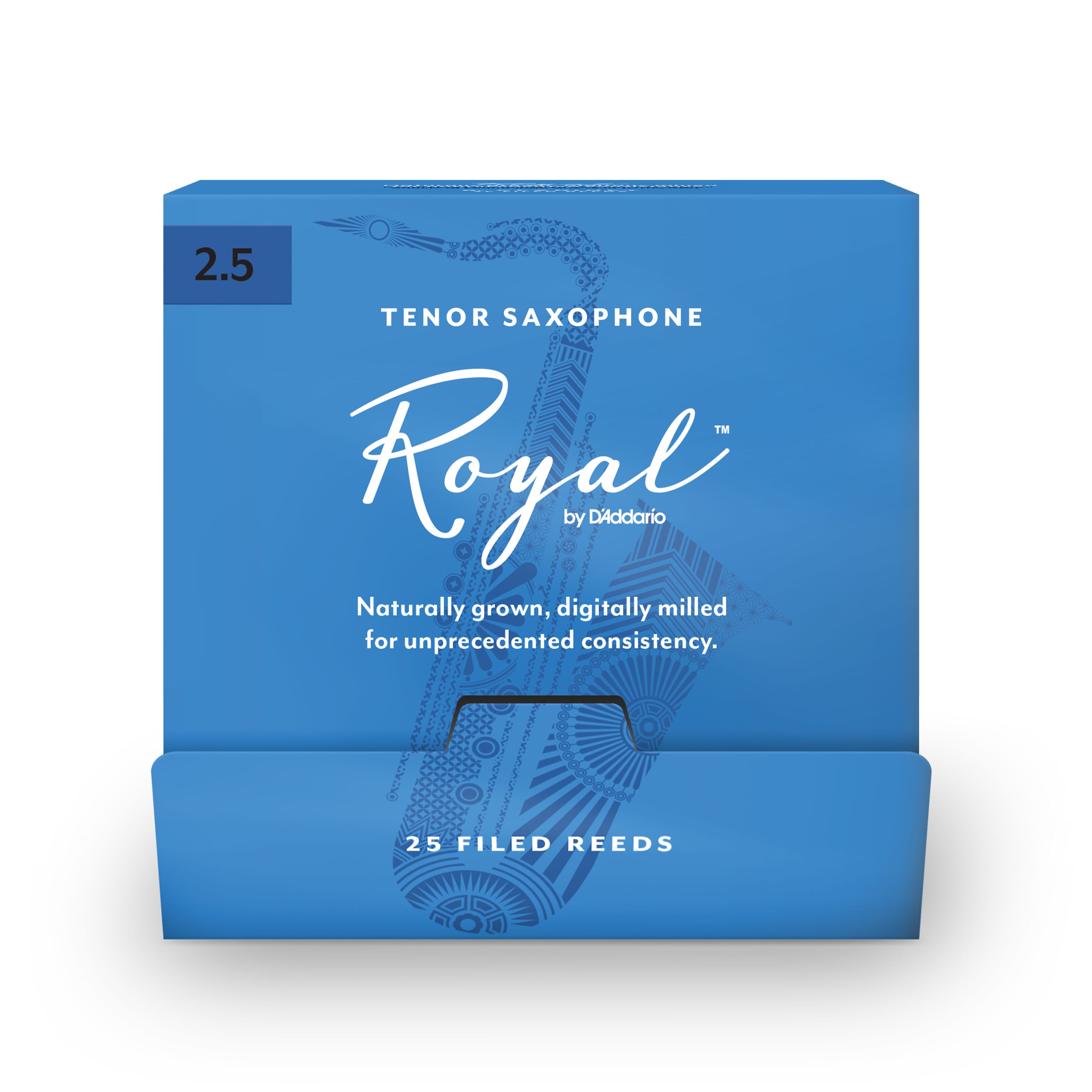 Rico Royal RKB0125-B25 Tenor Saxophone Reeds, #2.5, 25-Count Single Reeds